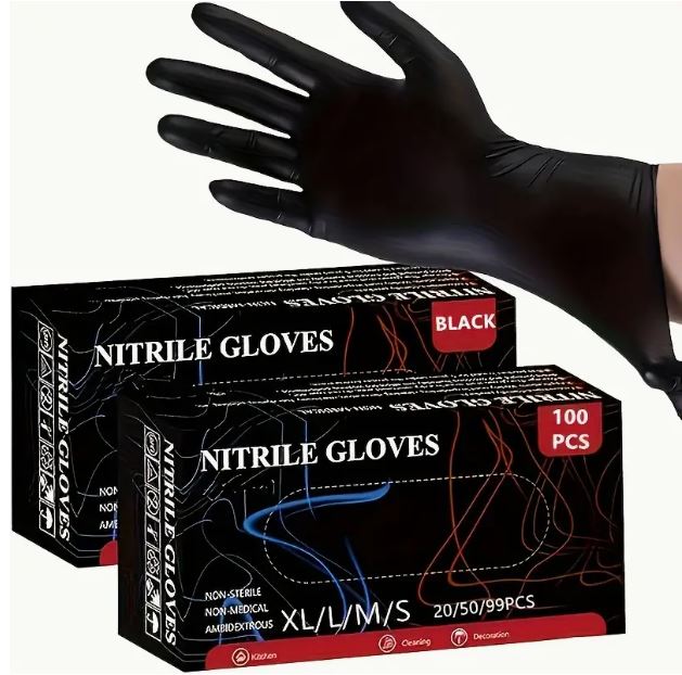 Durability Black Nitrile Gloves